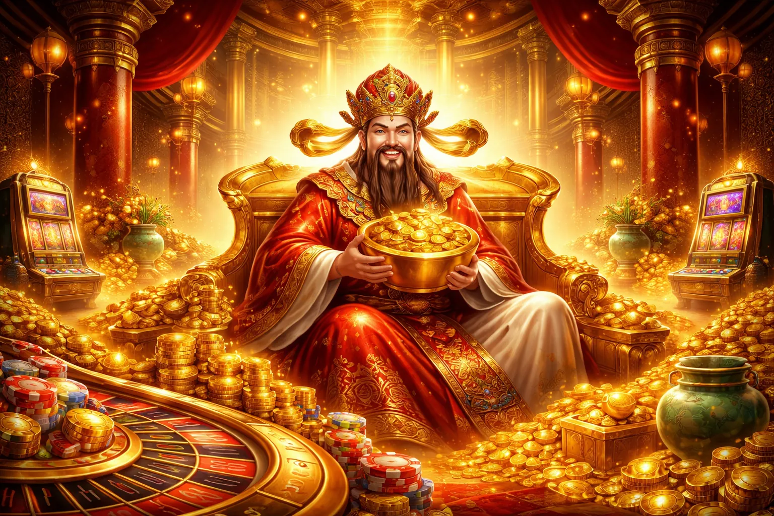 Hình ảnh chủ đề blog gacam67 nổ hũ với các biểu tượng slot game và chip poker, thể hiện sự hấp dẫn của casino trực tuyến